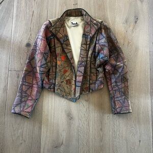 Vintage Multicolor Geometric Women's Jacket - size small